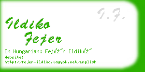 ildiko fejer business card